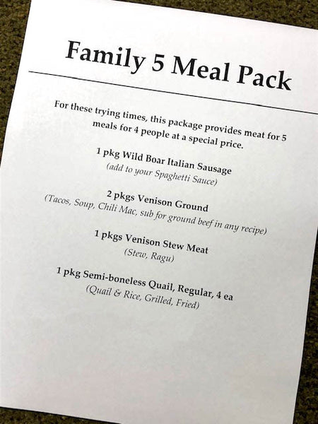 Family 5 Meal Pack